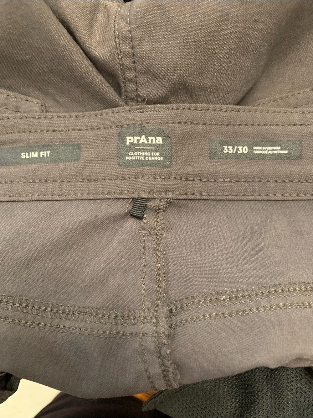 PrAna Brion Slim Pant ll Mens 33/29 Dark Iron Charcoal Gray Hiking Oudoors Nylon - Picture 4 of 15